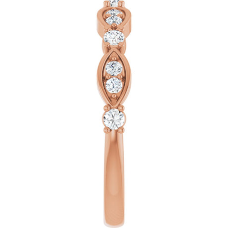 14K Rose 1/4 CTW Natural Diamond Anniversary Band