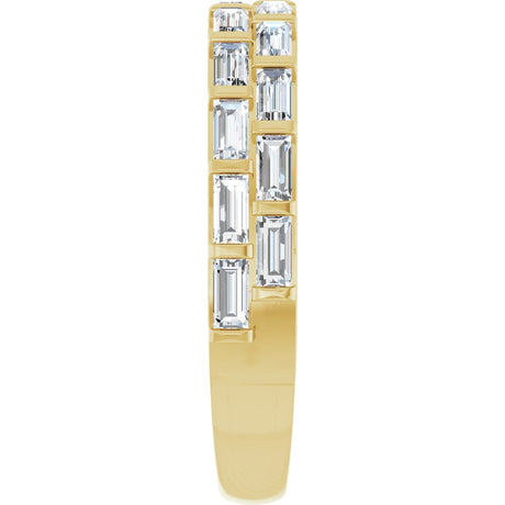 14K Yellow 7/8 CTW Lab-Grown Diamond Double Row Anniversary Band