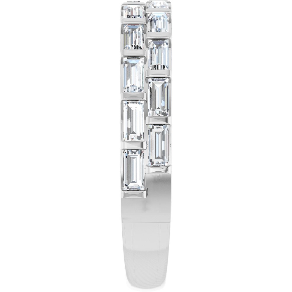 14K White 7/8 CTW Lab-Grown Diamond Double Row Anniversary Band