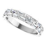 14K White 9/10 CTW Natural Diamond Double Row Anniversary Band