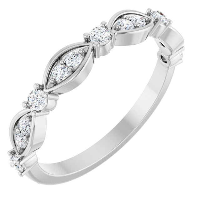 14K White Gold 1/4 CTW Natural Diamond Anniversary Band