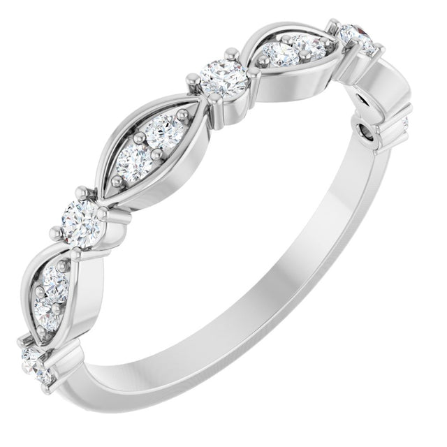 14K White 1/3 CTW Natural Diamond Anniversary Band