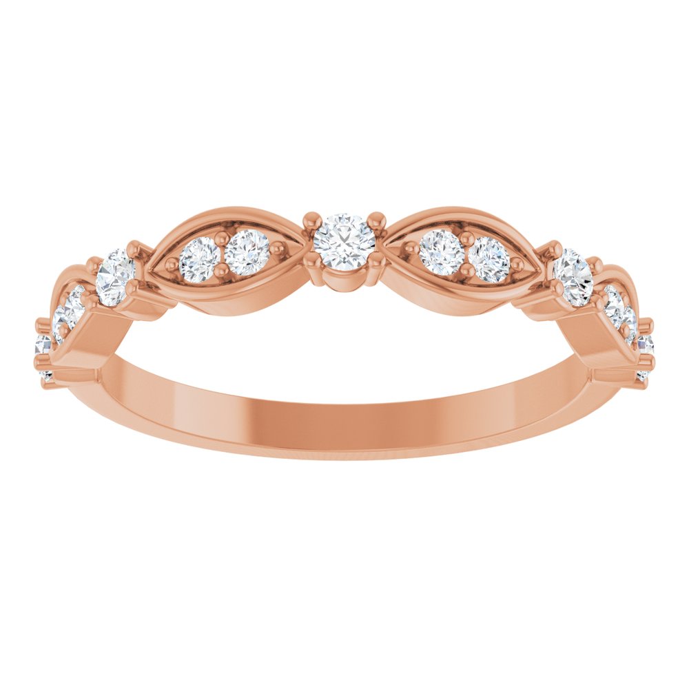 14K Rose 1/4 CTW Natural Diamond Anniversary Band