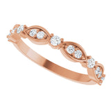 14K Rose 1/4 CTW Natural Diamond Anniversary Band