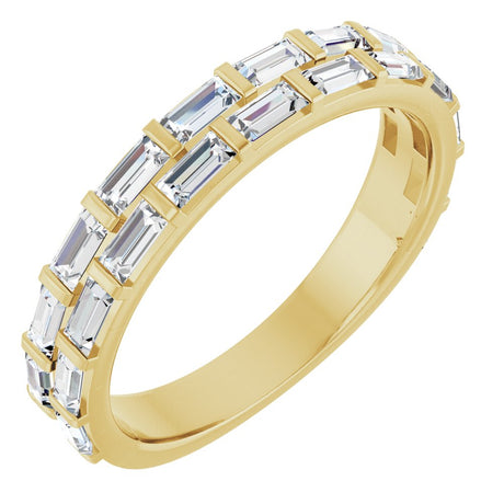 14K Yellow 7/8 CTW Lab-Grown Diamond Double Row Anniversary Band