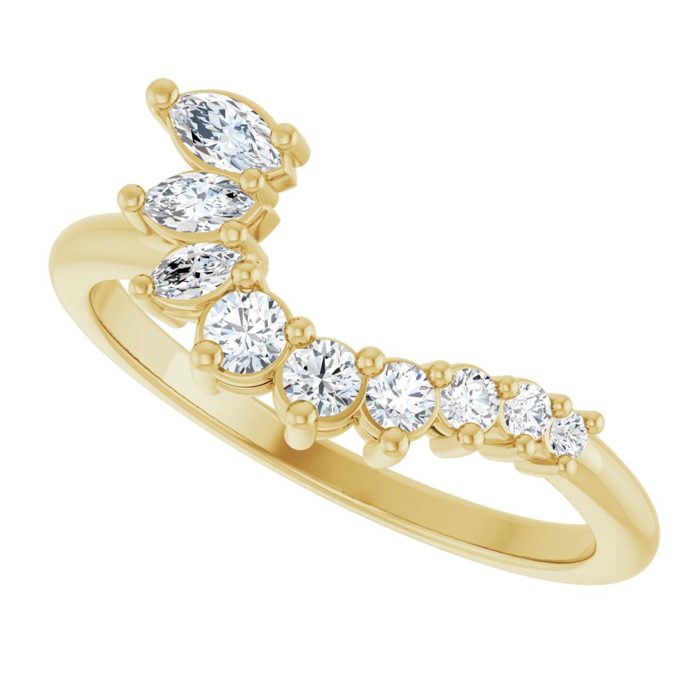 14K Yellow 1/3 CTW Natural Diamond Contour Band