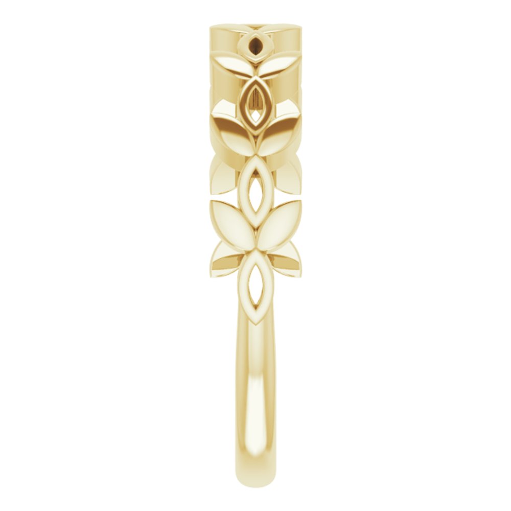 14K Yellow Stackable Floral Ring
