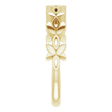14K Yellow Stackable Floral Ring
