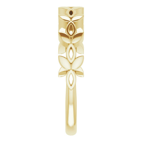 14K Yellow Stackable Floral Ring