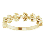 14K Yellow Stackable Floral Ring