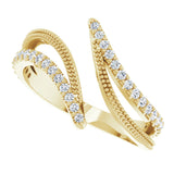 14K Yellow Gold 1/4 CTW Natural Diamond Bypass Ring