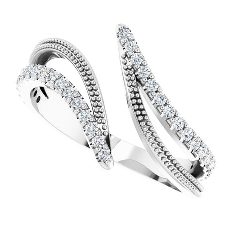 14K White Gold 1/4 CTW Natural Diamond Bypass Ring