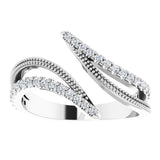 14K White Gold 1/4 CTW Natural Diamond Bypass Ring