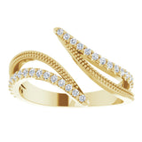 14K Yellow Gold 1/4 CTW Natural Diamond Bypass Ring
