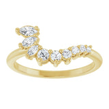 14K Yellow 1/3 CTW Natural Diamond Contour Band