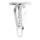 14K White Gold 1/4 CTW Natural Diamond Bypass Ring