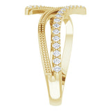 14K Yellow Gold 1/4 CTW Natural Diamond Bypass Ring