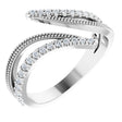14K White Gold 1/4 CTW Natural Diamond Bypass Ring