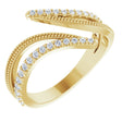 14K Yellow Gold 1/4 CTW Natural Diamond Bypass Ring