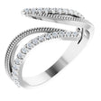 14K White 1/4 CTW Natural Diamond Bypass Ring