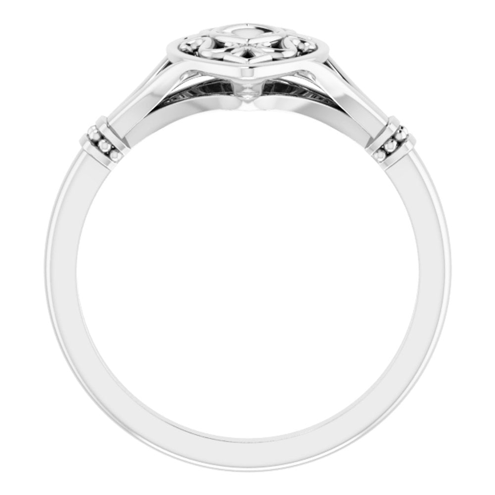 14K White Vintage-Inspired Ring