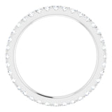 14K White 1/2 CTW Natural Diamond Eternity Band Size 6.5