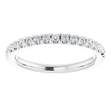 14K White 1/2 CTW Natural Diamond Eternity Band Size 6.5