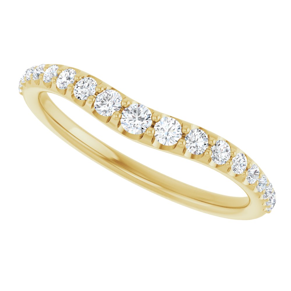 14K Yellow 1/2 CTW Lab-Grown Diamond Graduated Contour Band