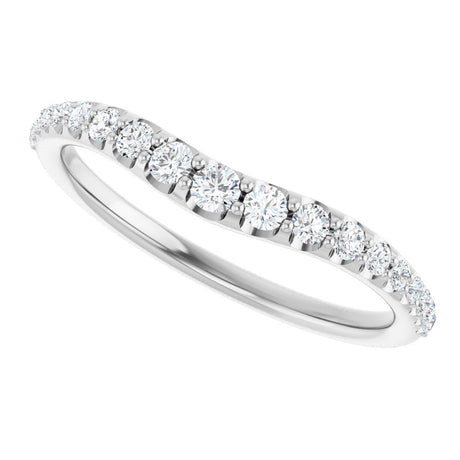 14K White Gold 1/3 CTW Lab-Grown Diamond Graduated Contour Band