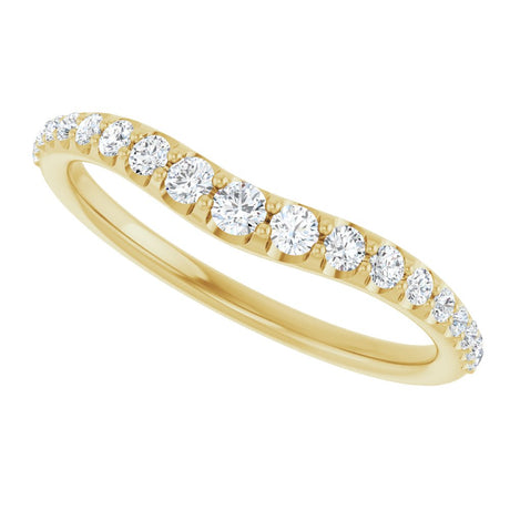 14K Yellow 1/3 CTW Lab-Grown Diamond Contour Band