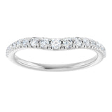 14K White 1/3 CTW Lab-Grown Diamond Contour Band