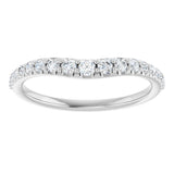 14K White Gold 1/3 CTW Natural Diamond Graduated Contour Band