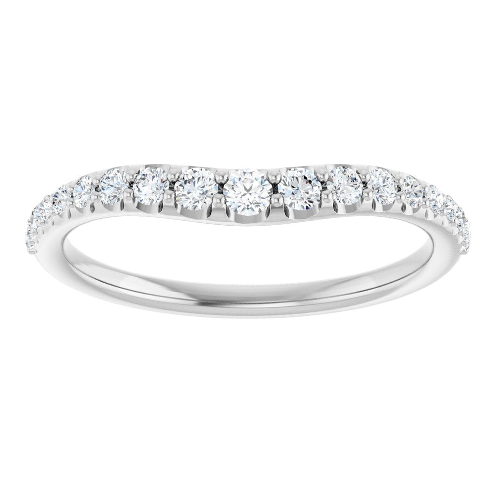 14K White 1/2 CTW Lab-Grown Diamond Graduated Contour Band