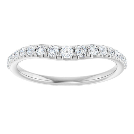 14K White 1/2 CTW Lab-Grown Diamond Graduated Contour Band