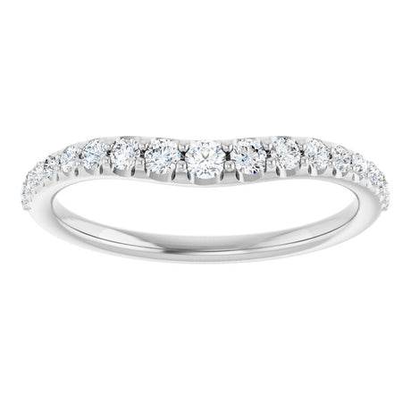 14K White Gold 1/3 CTW Natural Diamond Graduated Contour Band