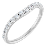 14K White 1/3 CTW Lab-Grown Diamond Contour Band