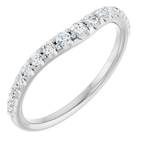 14K White Gold 1/3 CTW Natural Diamond Graduated Contour Band