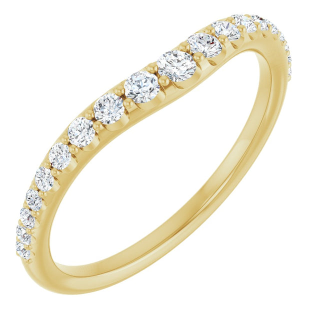 14K Yellow Gold 1/3 CTW Lab-Grown Diamond Graduated Contour Band