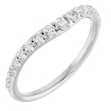 14K White Gold 1/3 CTW Natural Diamond Graduated Contour Band