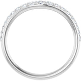 14K White 1/2 CTW Lab-Grown Diamond Graduated Contour Band