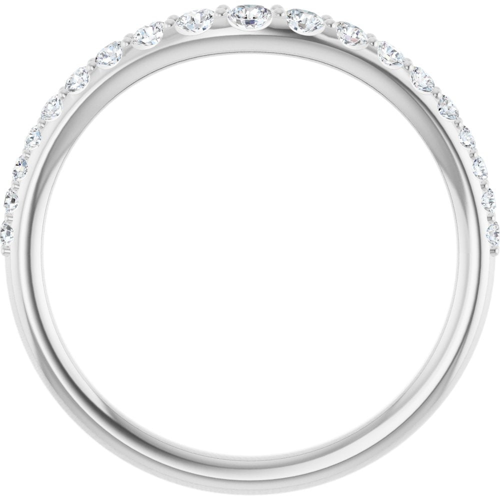 14K White 1/3 CTW Natural Diamond Contour Band