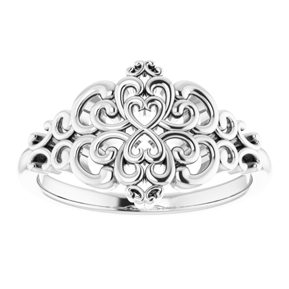 14K White Vintage-Inspired Ring