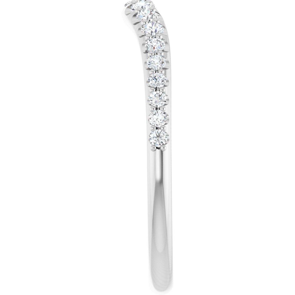 14K White 1/3 CTW Lab-Grown Diamond Contour Band