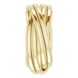 14K Yellow 6-Band Rolling Ring Size 6