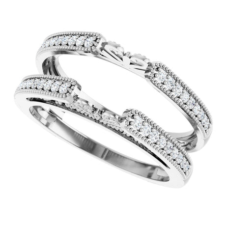 14K White 1/4 CTW Natural Diamond Ring Guard