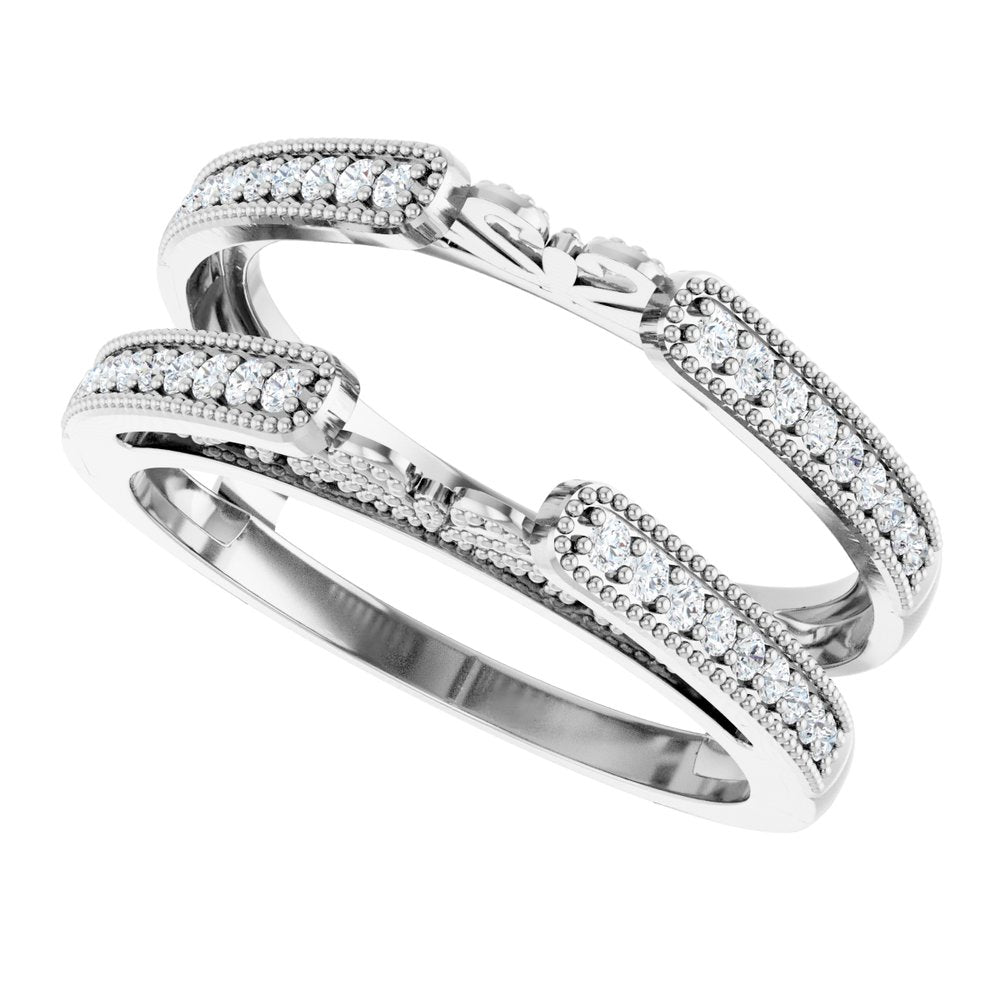 14K White Gold 1/4 CTW Natural Diamond Ring Guard