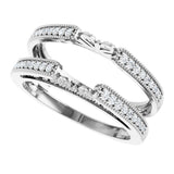 14K White Gold 1/4 CTW Natural Diamond Ring Guard