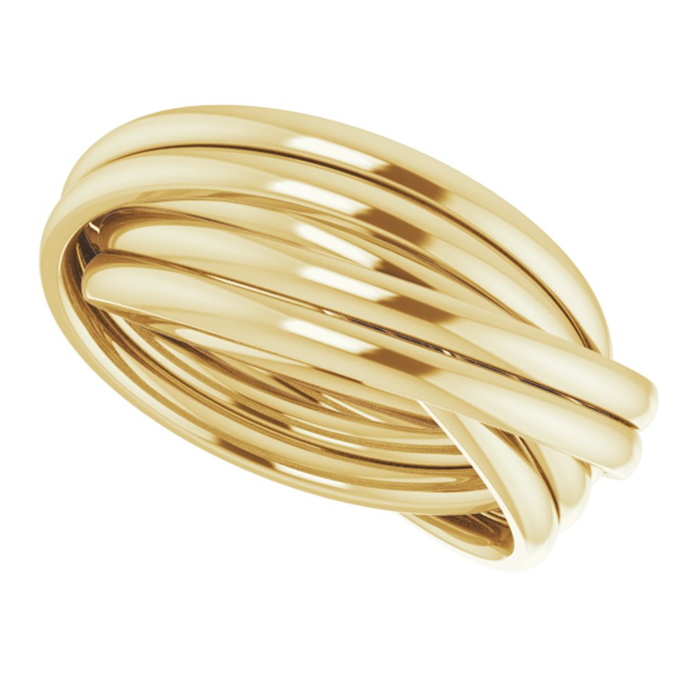 14K Yellow 6-Band Rolling Ring Size 6