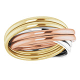 14K Tri-Color 6-Band Rolling Ring Size 5.5