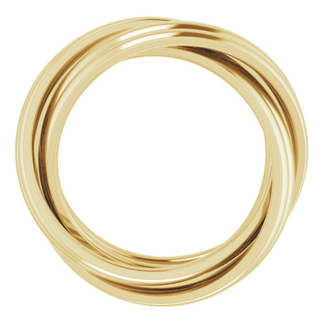 14K Yellow 6-Band Rolling Ring Size 6